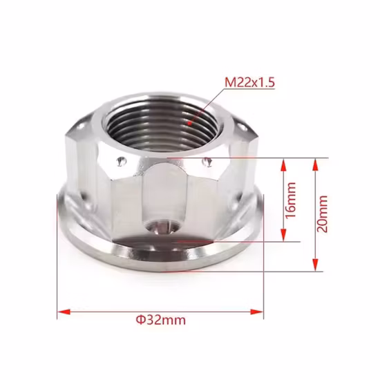 Porca de titânio com flange hexagonal colorida